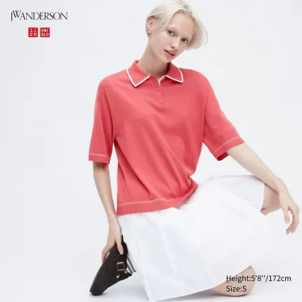 Tops Uniqlo Jw Anderson Short Sleeved Polo Women Pink