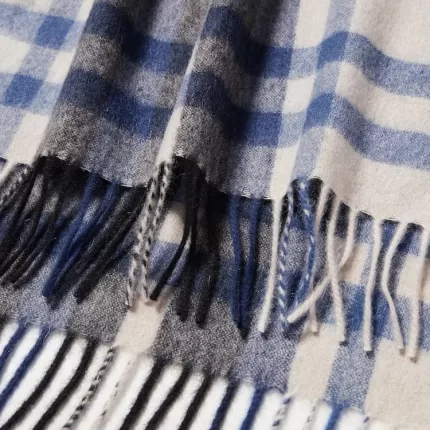 Uniqlo 100% Cashmere Checked Scarves Men Light Grey