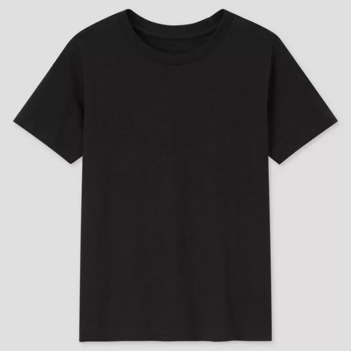 Uniqlo 100% Cotton Colour Crew Neck T-shirt (2021 Season) Kids Black