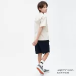 Uniqlo 100% Cotton Open Collar Short Sleeved Boys Shirts Beige