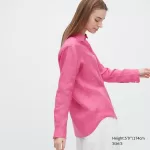 Uniqlo 100% Premium Linen Long Sleeved Women’s Shirts Pink