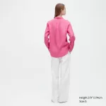 Uniqlo 100% Premium Linen Long Sleeved Women’s Shirts Pink