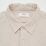 Uniqlo 100% Premium Linen Regular Fit (Regular Collar) Men’s Shirts Beige