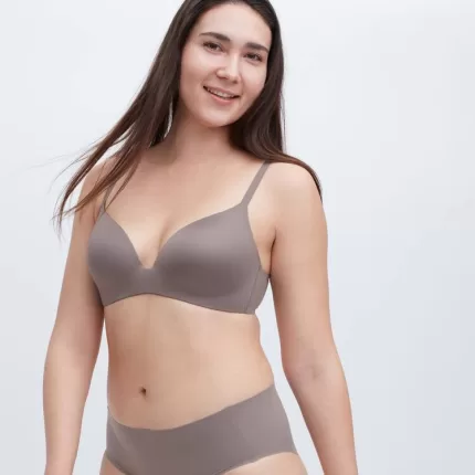 Uniqlo 3d Hold Wireless Bras Women Brown