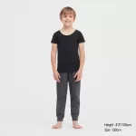 Uniqlo Airism Cotton Blend Scoop Neck Short Sleeved T-Shirt Kids Black