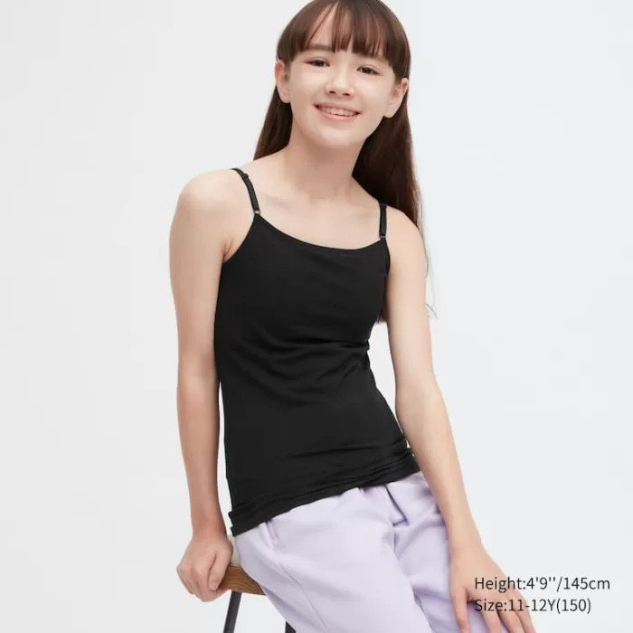 Uniqlo Airism Cotton Camisole Bras for Kids in Black