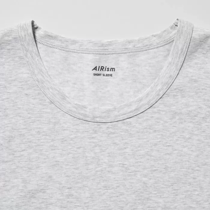 Uniqlo Airism Cotton Crew Neck Short Sleeved T-shirt Men Grey