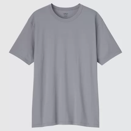 Uniqlo Airism Cotton Crew Neck T-shirt Men Grey