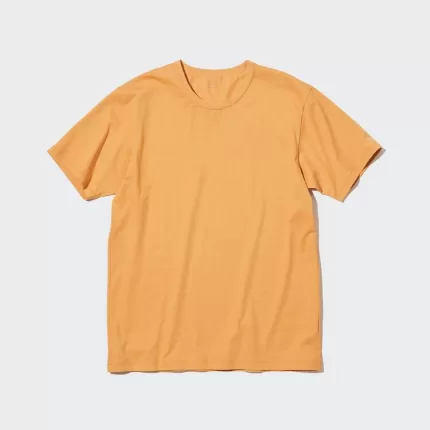 Uniqlo Airism Cotton Crew Neck T-shirt Men Orange