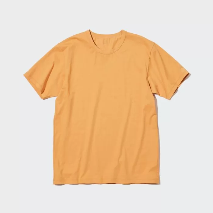 Uniqlo Airism Cotton Crew Neck T-shirt Men Orange