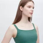 Uniqlo Airism Cotton Cropped Sleeveless Bras Women Green