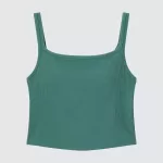 Uniqlo Airism Cotton Cropped Sleeveless Bras Women Green