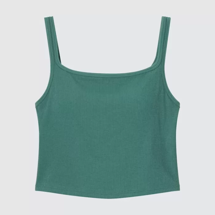 Uniqlo Airism Cotton Cropped Sleeveless Bras Women Green