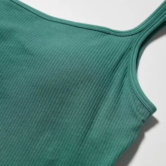 Uniqlo Airism Cotton Cropped Sleeveless Bras Women Green