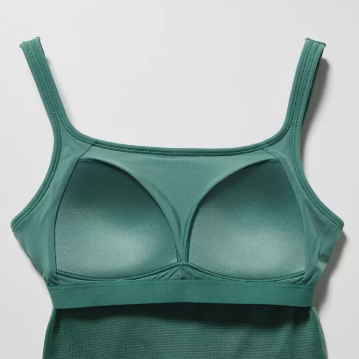 Uniqlo Airism Cotton Cropped Sleeveless Bras Women Green