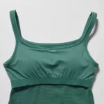 Uniqlo Airism Cotton Cropped Sleeveless Tops Women Green