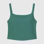 Uniqlo Airism Cotton Cropped Sleeveless Tops Women Green