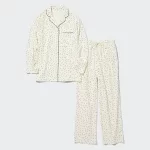 Uniqlo Airism Cotton Dotted Long Sleeved Women’s Homewear White