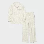 Uniqlo Airism Cotton Dotted Long Sleeved Women’s Homewear White