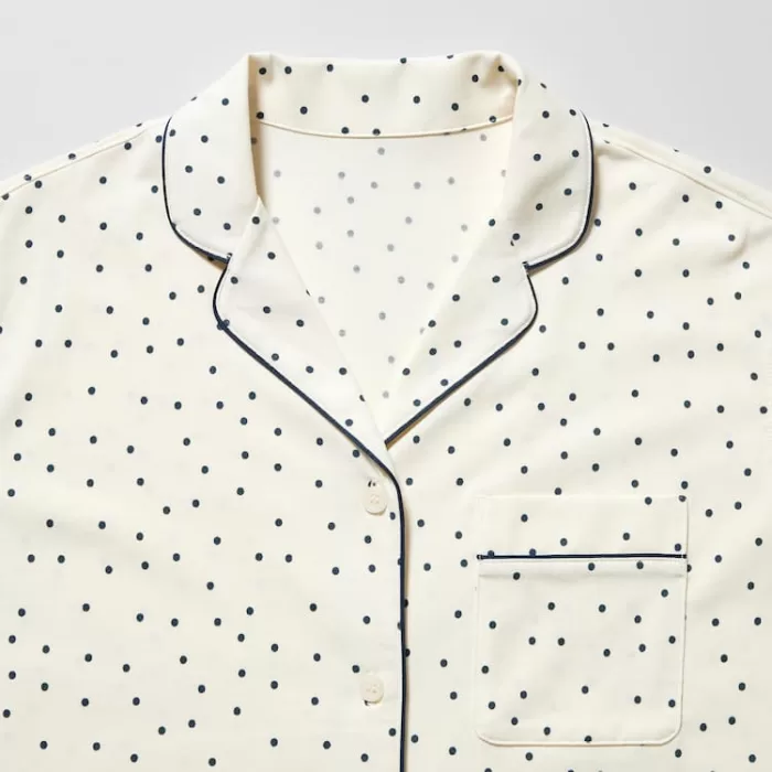 Uniqlo Airism Cotton Dotted Long Sleeved Women’s Homewear White