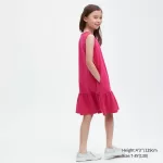 Uniqlo Airism Cotton Frill Sleeveless Dress Kids Pink