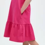 Uniqlo Airism Cotton Frill Sleeveless Dress Kids Pink