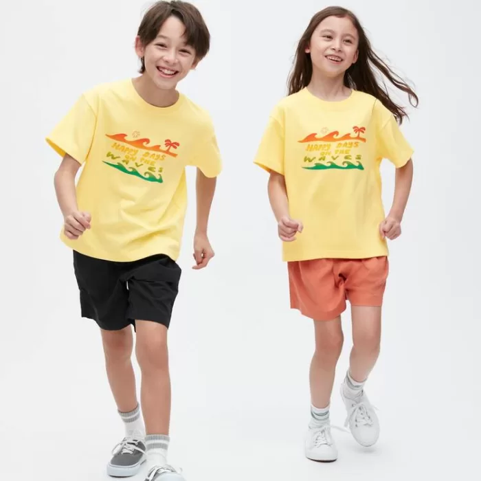 Uniqlo Airism Cotton Printed Short Sleeved T-Shirt for Kids Yellow