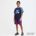 Uniqlo Airism Cotton Printed Short Sleeved T-shirt for Kids Navy Blue