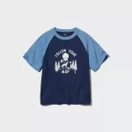 Uniqlo Airism Cotton Printed Short Sleeved T-shirt for Kids Navy Blue