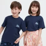 Uniqlo Airism Cotton Printed Short Sleeved T-shirt for Kids Navy Blue