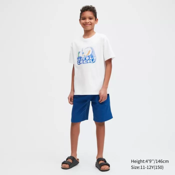 Uniqlo Airism Cotton Printed Short Sleeved T-shirt for Kids in White