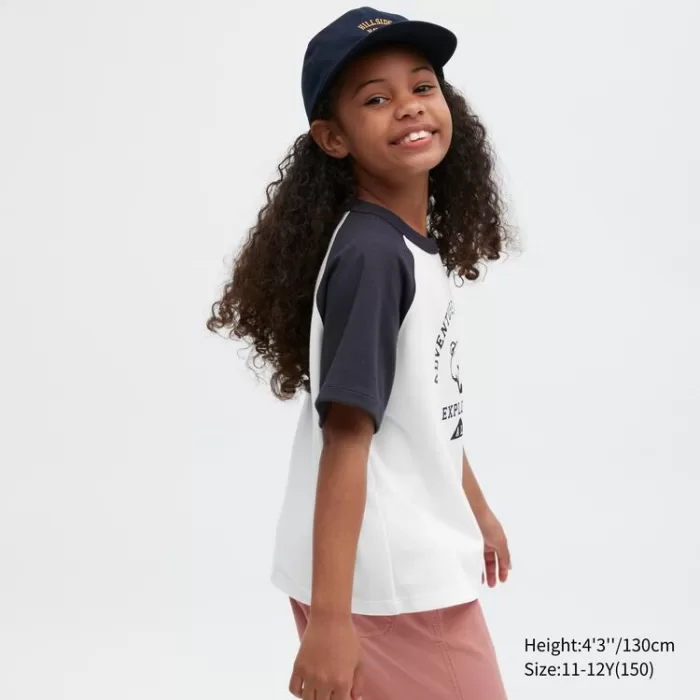 Uniqlo Airism Cotton Printed Short Sleeved T-shirt for Kids in White