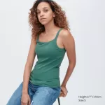 Uniqlo Airism Cotton Ribbed Sleeveless Bras Women Green