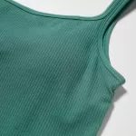 Uniqlo Airism Cotton Ribbed Sleeveless Tops Women Green