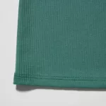 Uniqlo Airism Cotton Ribbed Sleeveless Tops Women Green