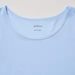 Uniqlo Airism Cotton Scoop Neck T-Shirt Kids Light Blue