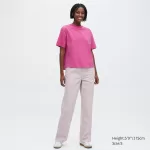 Uniqlo Airism Cotton Short Sleeved T-shirt for Women in Pink