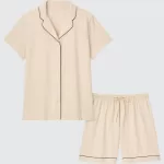 Uniqlo Airism Cotton Short Sleeved Women’s Homewear Beige