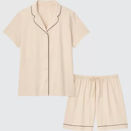 Uniqlo Airism Cotton Short Sleeved Women’s Homewear Beige