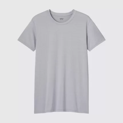 Uniqlo Airism Heather Crew Neck Short Sleeved T-Shirt Men Light Grey