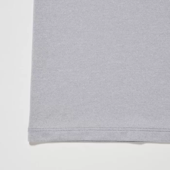 Uniqlo Airism Heather Crew Neck Short Sleeved T-Shirt Men Light Grey