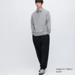 Uniqlo Airism Long Sleeve Men’s Polo Shirt Grey