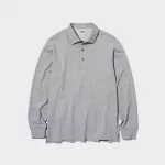 Uniqlo Airism Long Sleeve Men’s Polo Shirt Grey