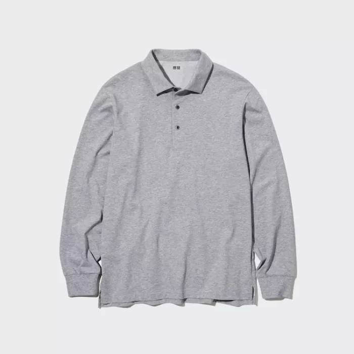 Uniqlo Airism Long Sleeve Men’s Polo Shirt Grey