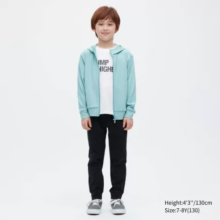 Uniqlo Airism Mesh UV Protection Kids Hoodie Green