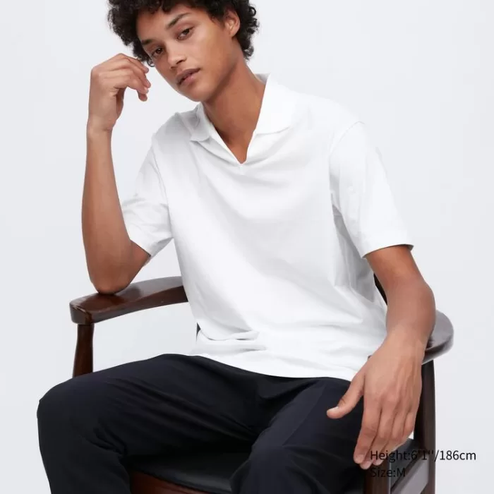 Uniqlo Airism (Skipper Collar) Men’s T-Shirt White