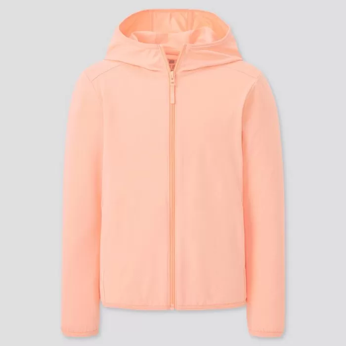 Uniqlo Airism UV Protection Mesh Hoodie (2021 Season) Kids Light Orange