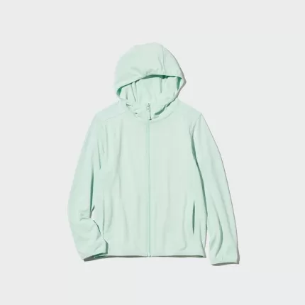 Uniqlo Airism UV Protection Mesh Kids Hoodie Green