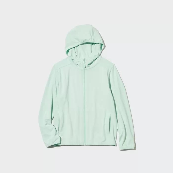 Uniqlo Airism UV Protection Mesh Kids Hoodie Green