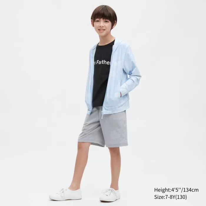 Uniqlo Airism UV Protection Mesh Kids Hoodie Light Blue